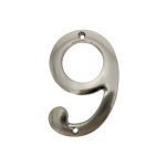 NUMERO "9" P/PUERTA NIQUELADO 4" F01129